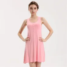Розовая А-образная юная женская ночная сорочка неглиже с пуговицами и бюстгальтером Повседневная Ночная рубашка на подтяжках модальные сексуальные летние новые домашние халаты