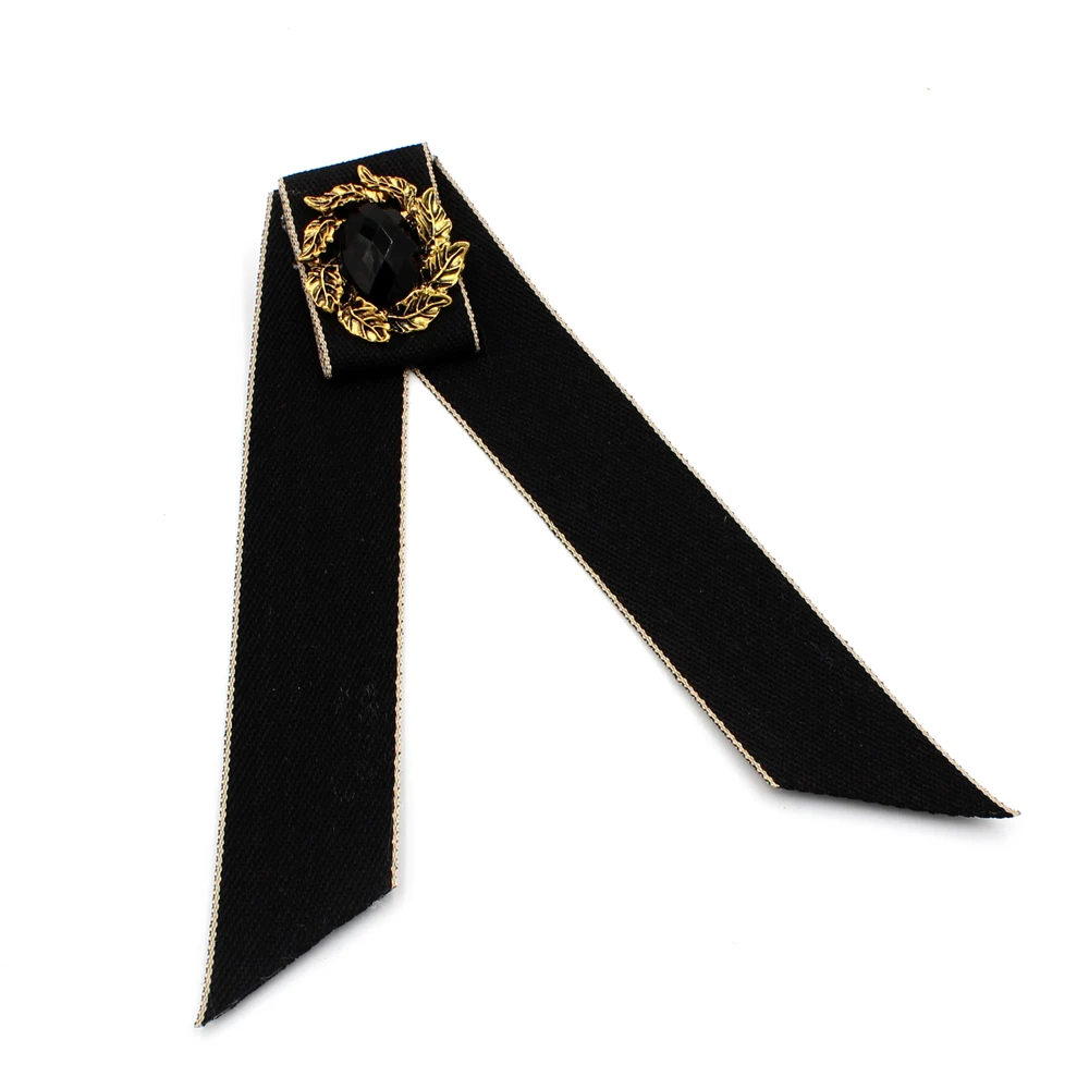 Ribbon Bowtie Элегантная мужская и женская Свадебная вечеринка воротник рубашка галстук-бабочка британский сплав Стразы V стиль Косплей Униформа булавка-ленточка галстук-бабочка - Цвет: Ribbon Bowtie