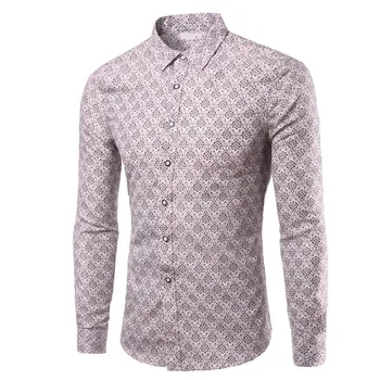 

Men's Casual Shirts New Vintage Painting Long Sleeve Large Size Shirt Autumn Winter Camisa Social Comfort Daily Blouse#M