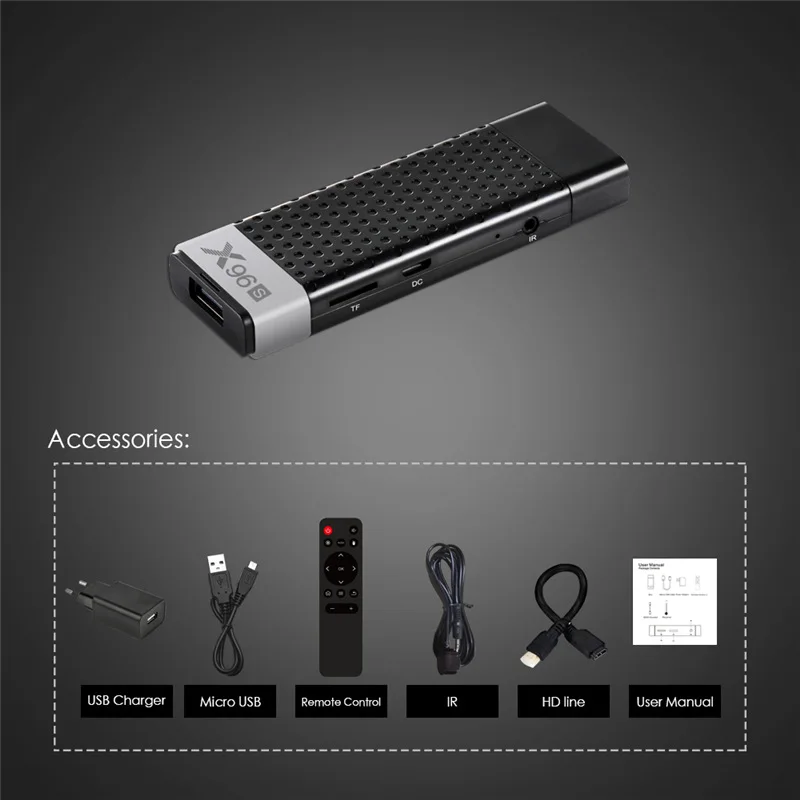 ТВ-карта X96S Smart 4K Android 9,0 ТВ-приставка Amlogic S905Y2 DDR3 4 ГБ 32 ГБ X96 мини-ПК 5G WiFi Bluetooth 4,2 ТВ-ключ медиаплеер