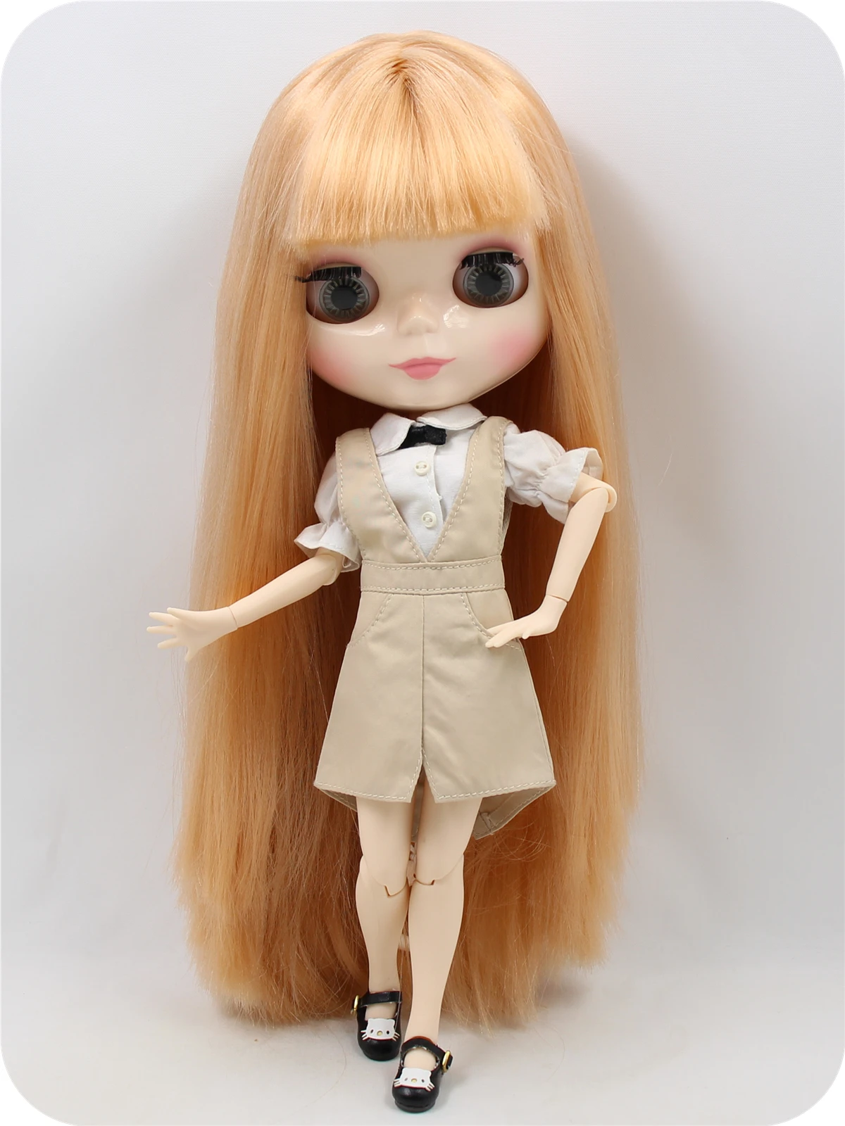 Neo Blythe Doll with Blonde Hair, White Skin, Shiny Face & Factory Jointed Body 2