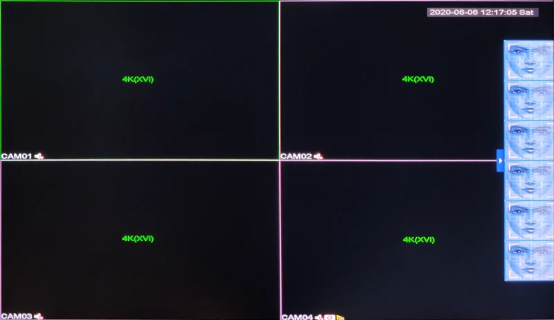 8MP 4K Surveillance Camera XMeye Audio Face Detect Hi3521D 4CH 4 Channel Hybrid WIFI 6 in 1 H.265+ XVI TVI CVI NVR AHD CCTV DVR face detection function picture show