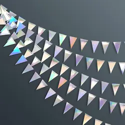 Rose Gold Triangle Garland for Celebrations and Decor (Iridescent  Rainbow)