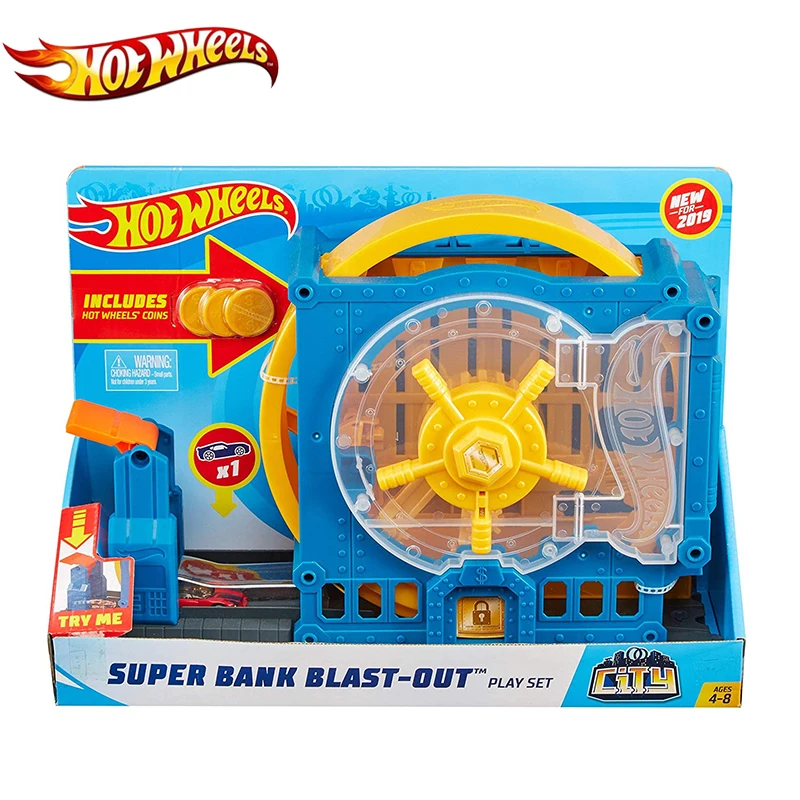 Hot Wheels машинка трек городская тема здание детские игрушки супер банка шоковой заморозки из быструю доставку GBF96 трек аксессуары для дня рождения для маленьких мальчиков