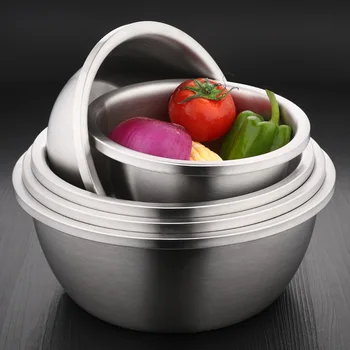 

304 Stainless Steel Basin Seasoning Cylinder Vegetable Noodles Egg Pots Kitchen Supplies Stainless Steel Seasoning Basin