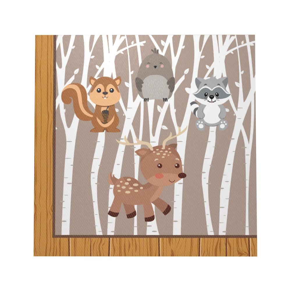 Napkin-10Pcs Забавные Животные тема disney Бэмби Лось Совы лисы Ежик одноразовая посуда вечерние детский день рождения, День благодарения вечерние декор, Декор для дома - Цвет: Napkin-10Pcs