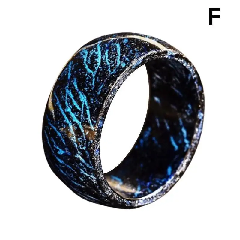 Креативное термохромное светящееся кольцо из смолы, модное крутое кольцо для ночного клуба, меняющее цвет, модное дикое кольцо - Цвет основного камня: Black