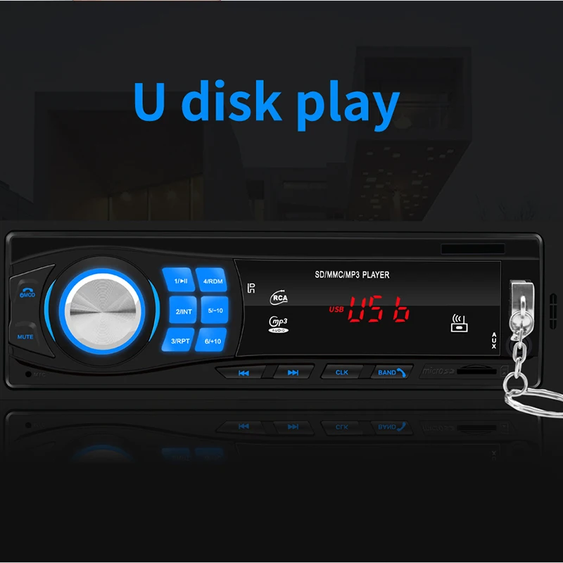 Автомагнитола 1 Din автомагнитола Bluetooth 12 В Автомагнитола 1din FM Udisk TF USB AUX EQ звуковой эффект mp3-плеер авто радио дистанционное управление