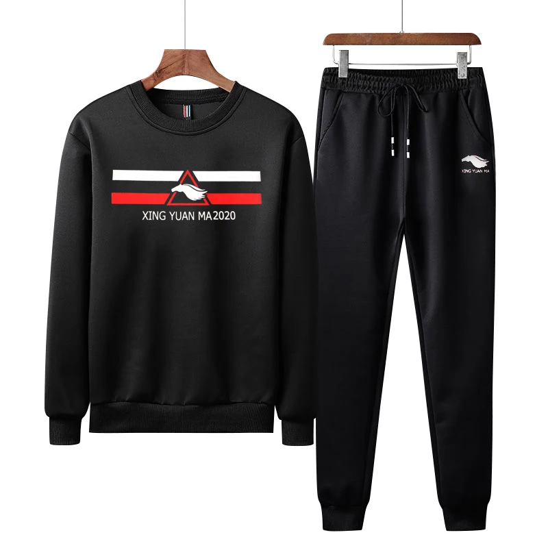 

Sets Tracksuit Men Spring Autumn Hooded Sweatshirt Drawstring Outfit Sportswear Male Suit Pullover Two Piece Set Casual clothes