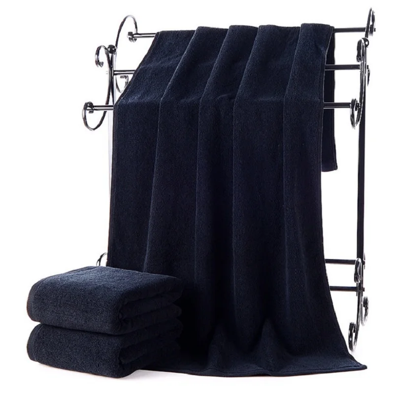 Solid Terry Cotton Bath Towel Black Absorbent High Quality Luxury Home Hotel Bath Towel Bathroom Shower Wrap Towels 70*140cm