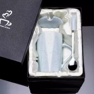 Керамическая кружка, Геометрическая чашка в скандинавском стиле, Женская Студенческая Корейская версия, милая Питьевая чашка, кофейная чашка домашняя кружка, кофейные кружки - Цвет: 400ML gift box