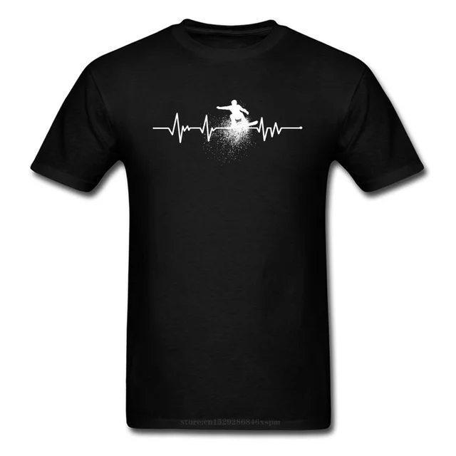 US $9.48 one yona Snowboardinger Heartbeat Slalom Skateboard Design Tops T Shirt Pure Cotton ONeck Short Sl