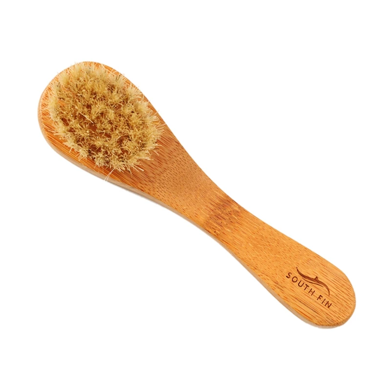 Голубая щетка для лица из бамбука ванны и душа с 100% белой щетиной кабана ухода за