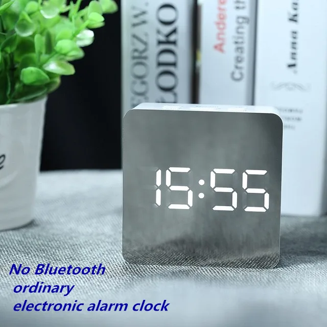 Square No Adapter Электронный будильник Ретро дерево 5,0 Bluetooth динамик FM радио Будильник wless Bluetooth динамик из натурального грецкого ореха Microph - Цвет: Square No Adapter
