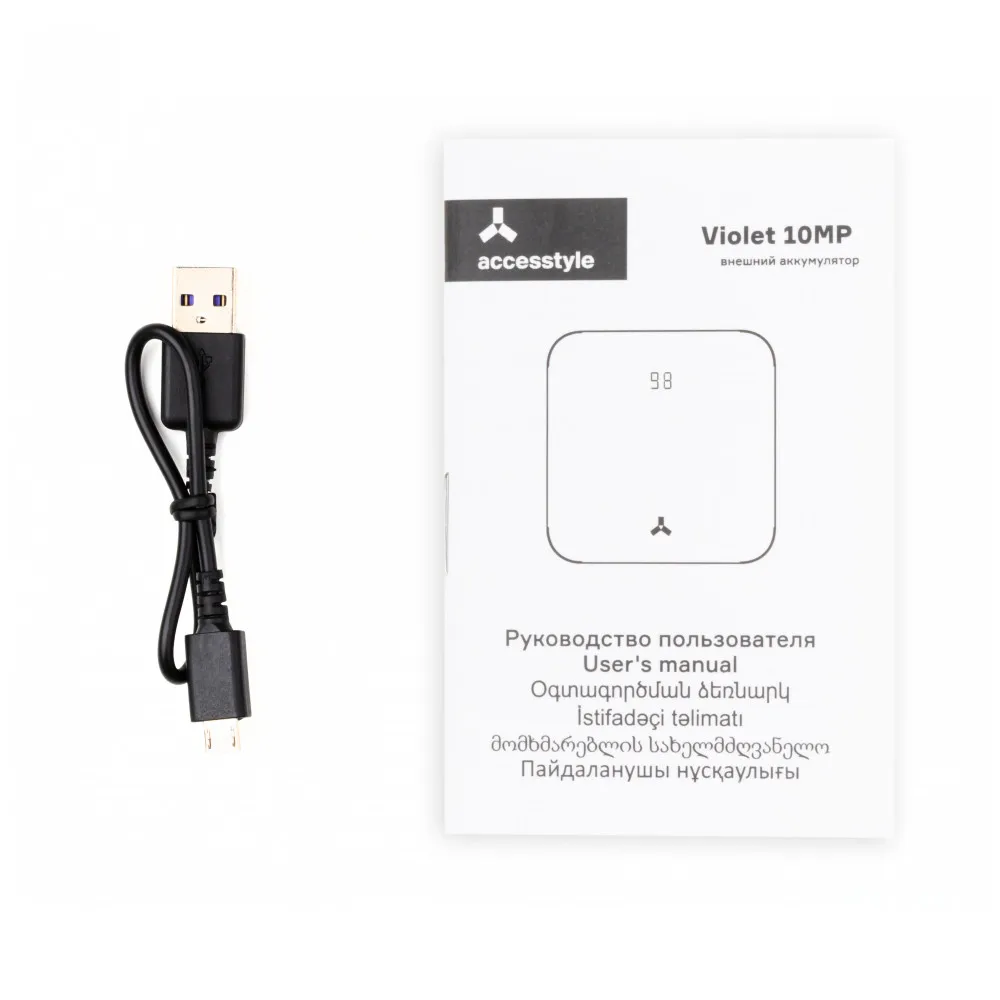 Внешний аккумулятор Accesstyle Violet 10MP, 10000 мА·ч, 2 подкл. устройства, синий/черный