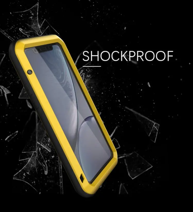 Ударопрочный от Love Mei чехол для iPhone 11 Pro Max с из закаленного стекла и алюминия металлический водонепроницаемый полный корпус Защита наружный чехол