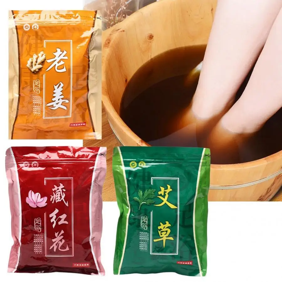 

Natural Plants Wormwood Foot Bath Powder Dispel Coldness Ginger Foot Bathing Powder Feet Relax Health Care Bag 6g x 30 Bags