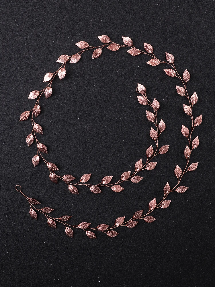 Vintage Silver Leaves Long Hair Vine 100cm Wedding Head Accessories Party Prom Girls Headbands Bridal Headdresses for hair