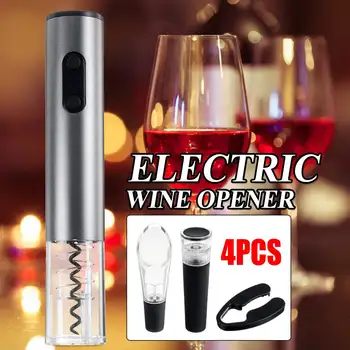 

4PCS Rechargeable Electric Wine Opener Wireless Electrical Wine Bottle Opener Automatic Corkscrew Vacuum Stoppers Foil Cutter