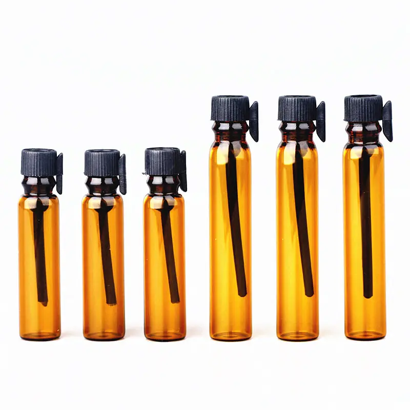 100pcs 1/2ml Empty Mini Amber Glass Perfume Small Sample Vials Perfume
