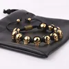 Men Jewelry Bracelet Stainless Steel Skull Braided Wrap Beads Bracelet For Men ► Photo 1/6