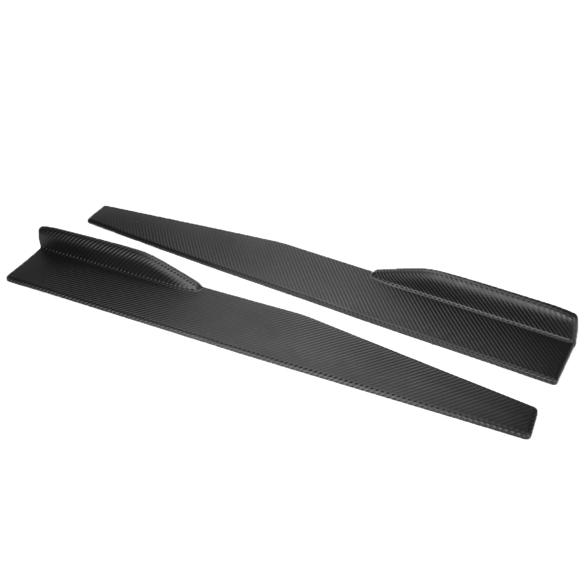 2pcs 74.5cm Car Universal Carbon Fiber Modified Car Body Side Skirt Rocker Splitters Anti-Scratch Winglet Wings Bumper