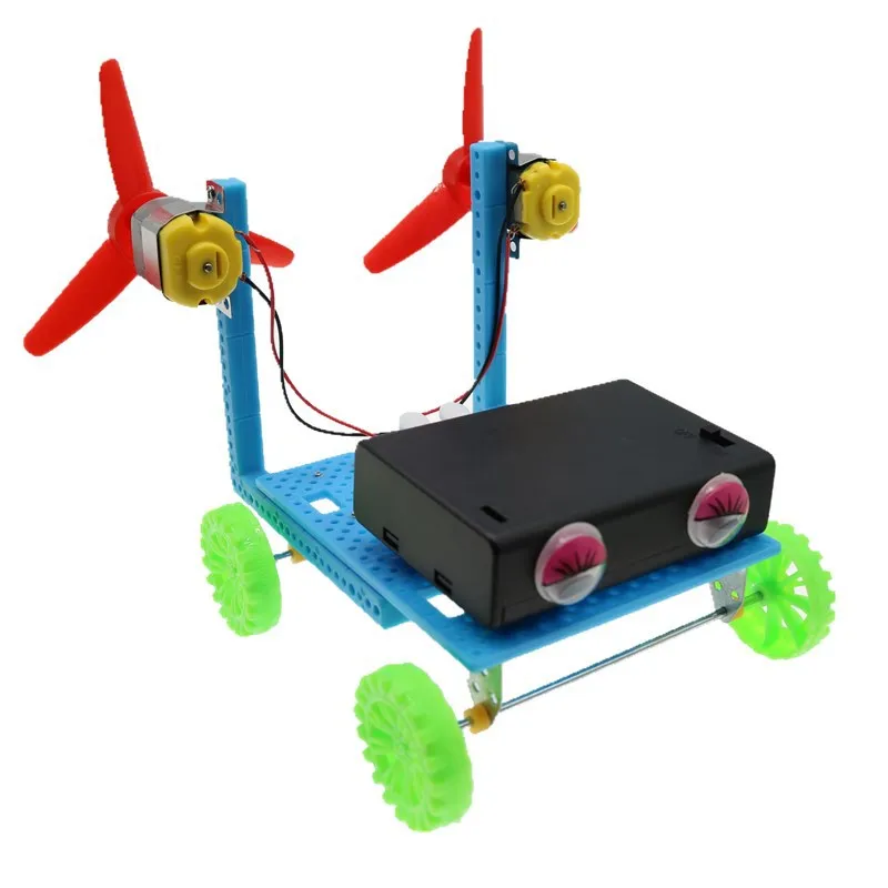 

Double Propeller Wind Power Car Young STUDENT'S Science Experiment Toy Electric Wind Power Small Car Stem Maker Education Materi