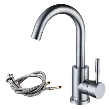 

Stainless Steel Basin Faucet Metal Faucet Durable Water Faucet Cold Hot Water Faucet For Home Kitchen Bathroom Hotel