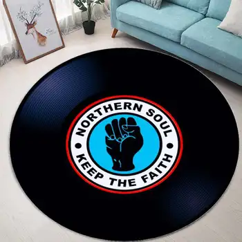 

Music Vinyl Record Printed Round Carpet Soft Carpets For Living Room Anti-slip Rug Floor Mat Home Decor Kid Room 120/100/80CM