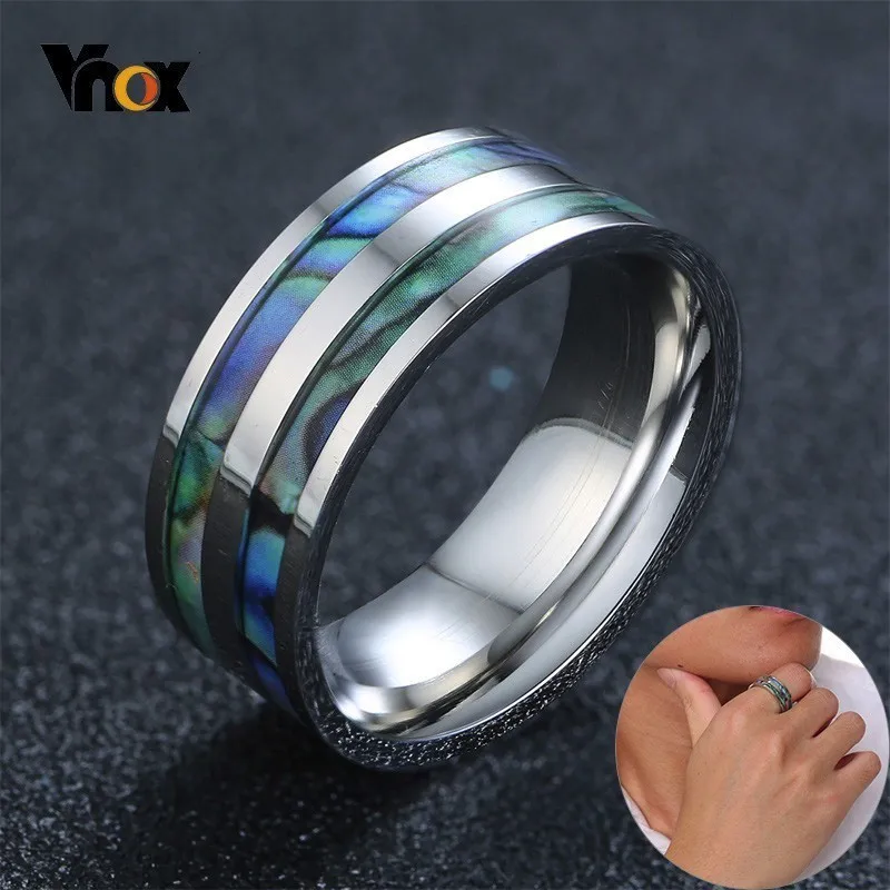 Vnox стильный синий корпус Текстура кольцо из нержавеющей стали для мужчин Высокая