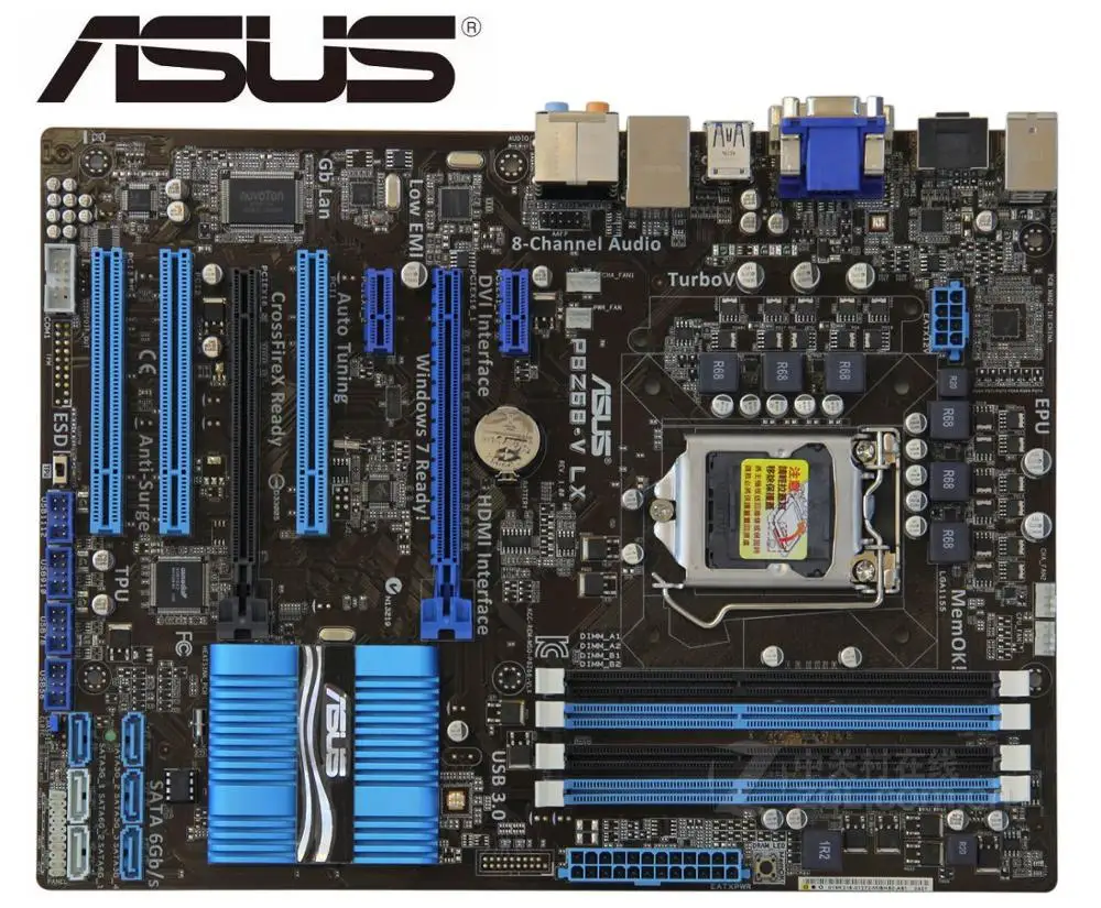 Beste ASUS P8Z68 V LX boards originele moederbord DDR3 voor intel LGA 1155 Ondersteuning I3 I5 I7 32GB Z68 gebruikt Desktop motherborad