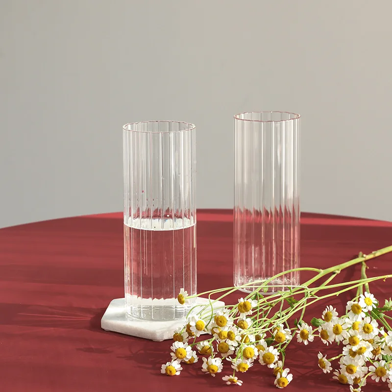 Large Glass Vases Plant Bottle Tabletop Chinese Vase Flower Crystal Nordic Decoration Living Room Flower Modern Home Decorative