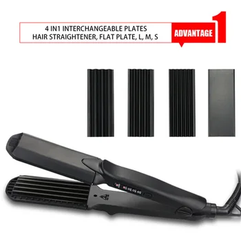 

Portable Corn Hair Straightener Splint Four-In-One Plate Straightening Plate Multifunctional Ceramic Perm G1227
