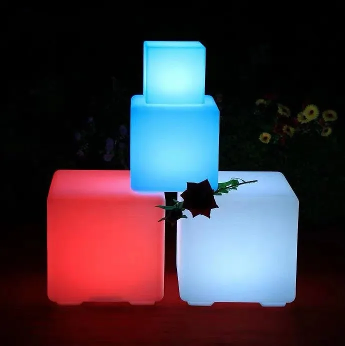 Wholesale price led chair light for Bar/KTV/Hotel/Courtyard stool IP65 colorful led square stool RGB light led solar
