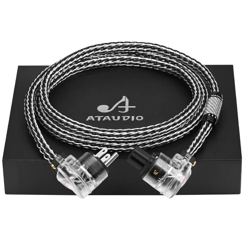 ATAUDIO 하이엔드 전원 케이블, 앰프 Cd 플레이어용, 하이파이 오디오, EU, US, AU 전원 코드, OCC 실버 믹스 전원 케이블