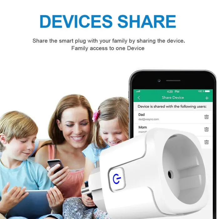 Wifi умная розетка ЕС вилка для iOS Android Amazon Alexa Google JDH99