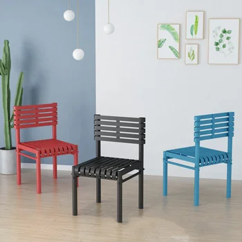 

Modern wrought iron restaurant dining chair restaurant office conference chair home bedroom learning leisure wrought iron chair