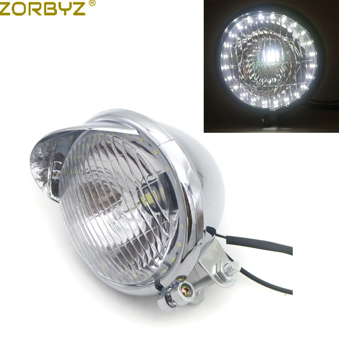 ZORBYZ мотоцикл 5 ''Хромированный Светодиодный прожектор светильник