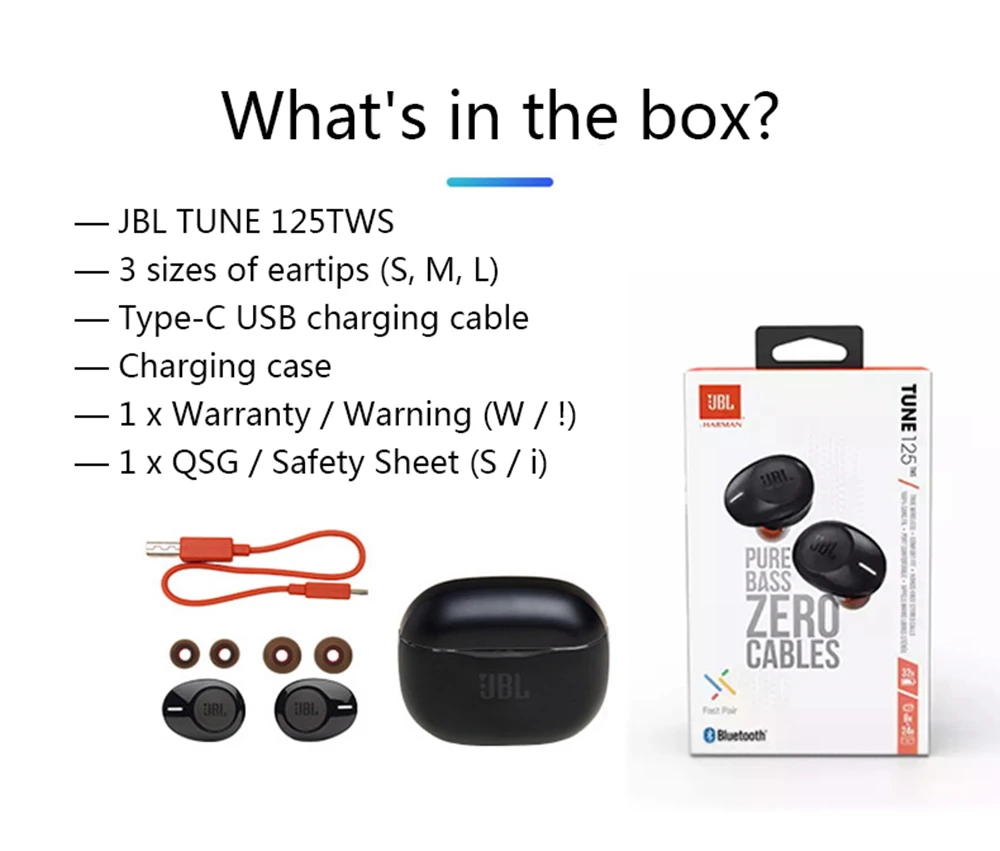 JBL TUNE 125TWS Wireless Earphones | Wholesale Headphones, Memory and ...
