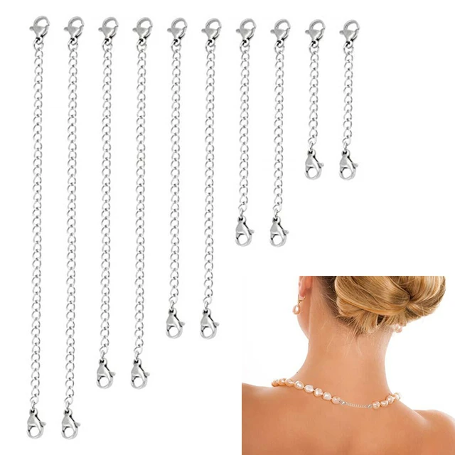 Necklaces Stainless Steel 2 Chain Extender Enc0013 Stainless / 4mm Wholesale Jewelry Website Stainless Unisex