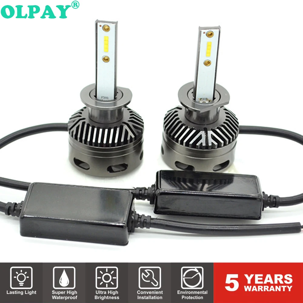 

OLPAY 2PCS Super Bright LED H1 H4 H7 H8 H9 H11 HB4 9006 HB3 9005 LED Car Lights Auto Headlight Bulbs 6000K 12V Head Lamp
