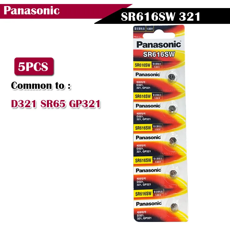 5 шт./партия Panasonic 1,55 V SR616SW 321 Серебряный оксид часы батарея D321 321 GP321 6,8*6 мм Кнопка батарея Сделано в Японии