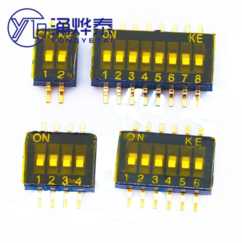 YYT 10PCS DIP switch 1.27mm 1/2/3/4/5/6/8/10P SMD DSHP04TSGER