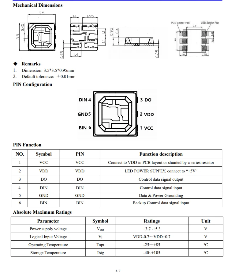 DC5V мини WS2813B SMD3535 чип смарт встроенный адресуемый один IC управления один светодиодный