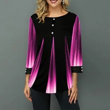 *#Best Price Blouse Women Shirt Spring Autumn Print 3/4 Sleeve Casual Hem Irregularity Female Fashion Blusas Mujer De Moda Tops Blusas Mujer *#Best Price Blouse Women Shirt Spring Autumn Print 3/4 Sleeve Casual Hem Irregularity Female Fashion Blusas Mujer De Moda Tops Blusas Mujer