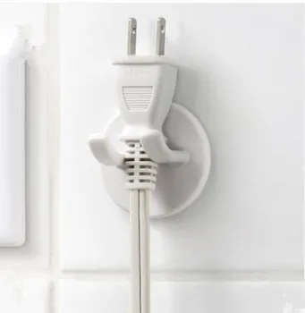 

2pcs/Pack Home Office Wall Powerful Adhesive Plastic Power Plug Socket Holder Hanger Wall Storage Hook Multi-Purpose Hooks