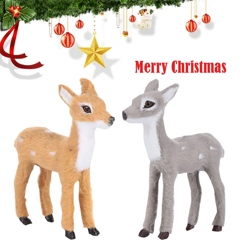 

Plush Plastic Simulation ELK Deer Desktop Christmas Decorations Photography Prop Simulated Doll Shop Window Lawn Ornaments