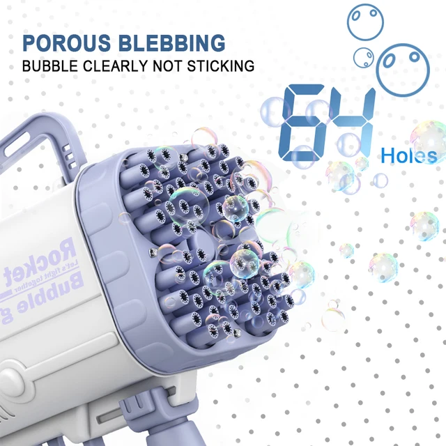 64-Holes Gatling Bubble Guns For Kids Electric Automatic Bubble Machine Rocket Launcher Outdoor Children Toys Kids Gift 3