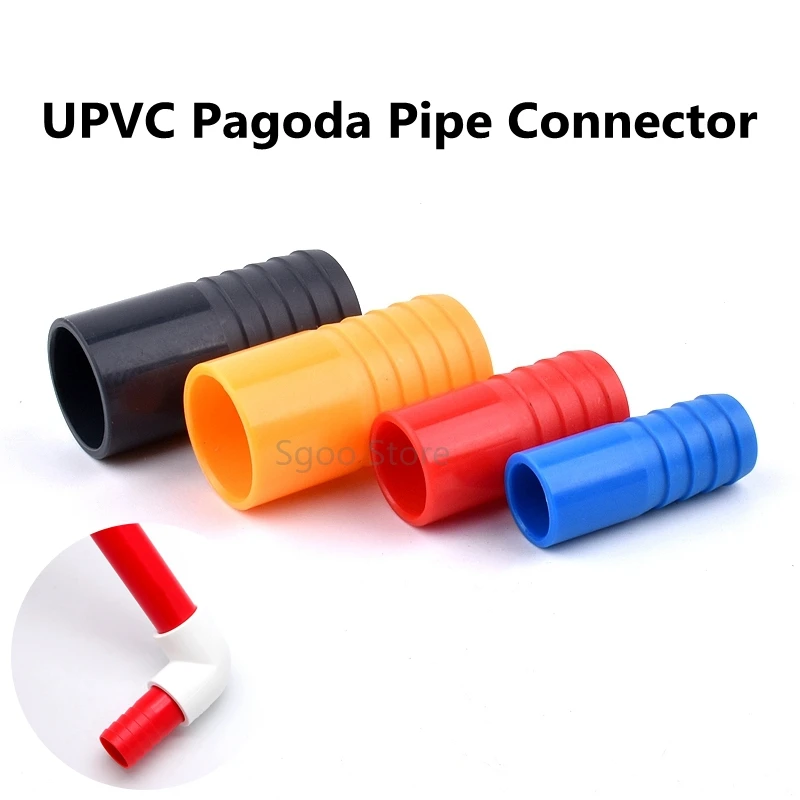 

1PC 20,25,32,40,50mm UPVC Pagoda Pipe Connector Garden Irrigation Hose Connector Aquarium Adapter Fish Tank Accessories