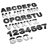 3d metal car exterior sticker ABC 123  chrome alphabet emblem decoration body stickers black sliver 25mm 45mm auto accessories ► Photo 2/6